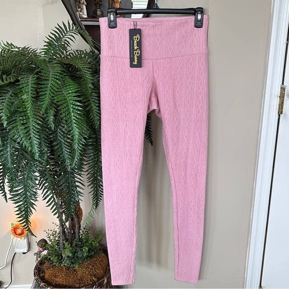Brand New Beach Bunny Blush Pink Sweater Knit Harlow Pants Full Length Leggings - Picture 14 of 14